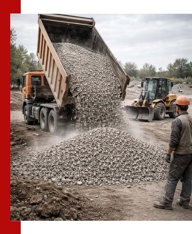 Доставка щебня в Переславле-Залесском крупными и мелкими фракциями