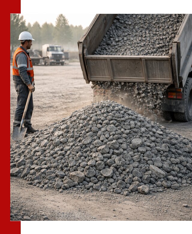 Гранитный щебень фракции 100–201 для строительства в Переславле-Залесском