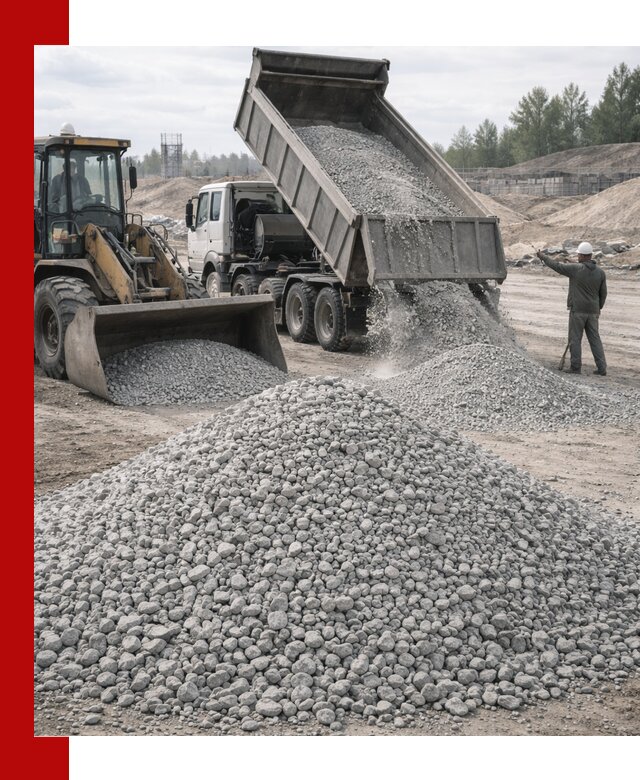 Доставка известнякового щебня фр. 5–20 в Переславле-Залесском