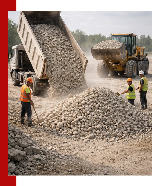 Доставка известнякового щебня фр. 40-70 в Переславле-Залесском
