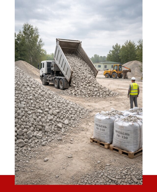 Известняковый щебень фракция 70-150 в Переславле-Залесском от 1297 р. | ПРОНЕРУДПрс