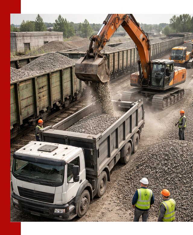 Железнодорожный щебень фракция 25–60 для поставок в Переславле-Залесском