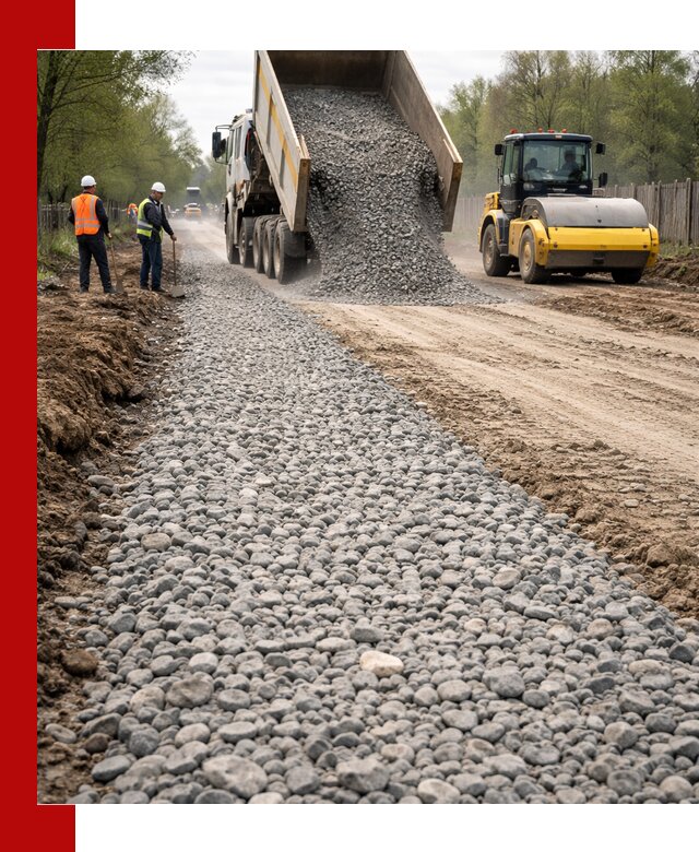 Доставка щебня для отсыпки дорог в Переславле-Залесском высокого качества