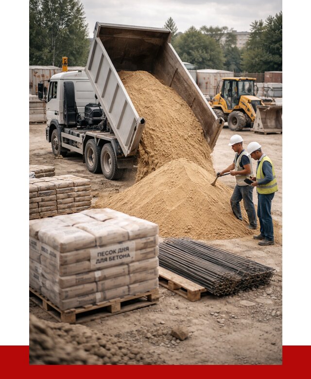 Песок для бетона в Переславле-Залесском от 2595 р. с доставкой, ПРОНЕРУДПрс