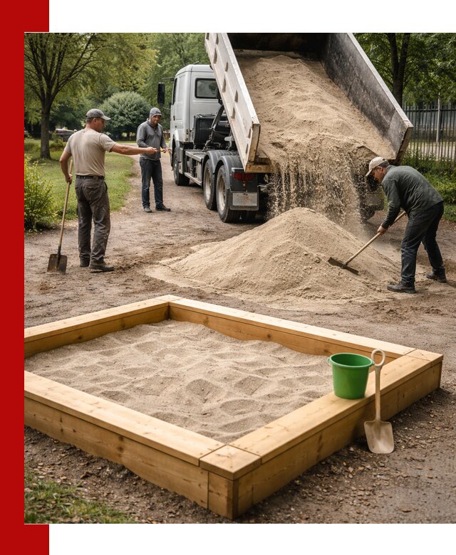 Песок для песочницы с доставкой в Переславле-Залесском недорого и чистый