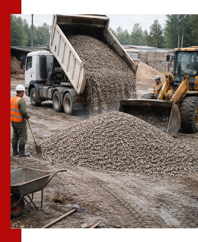 Мытый гравий с доставкой в Переславле-Залесском от карьера до участка