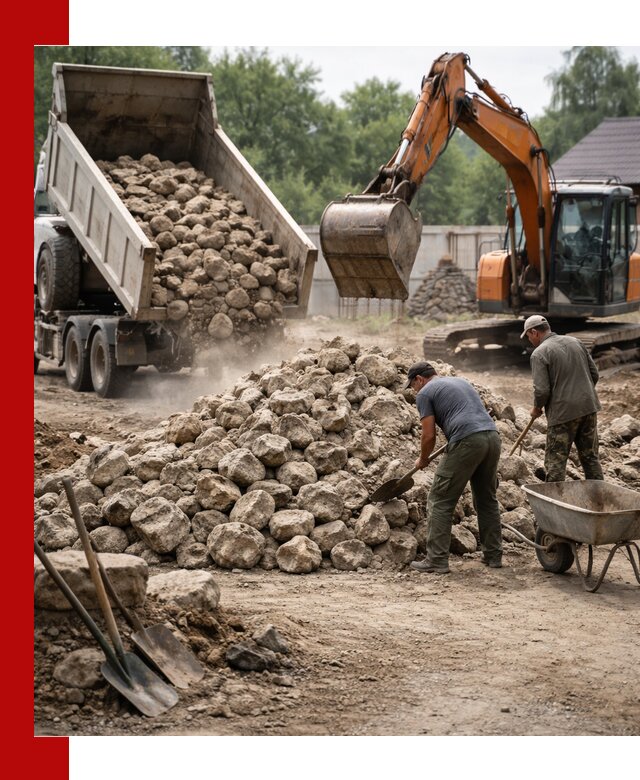 Доставка и разгрузка бутового камня в Переславле-Залесском