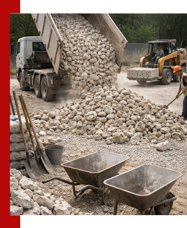 Доставка и продажа бутового известнякового камня в Переславле-Залесском