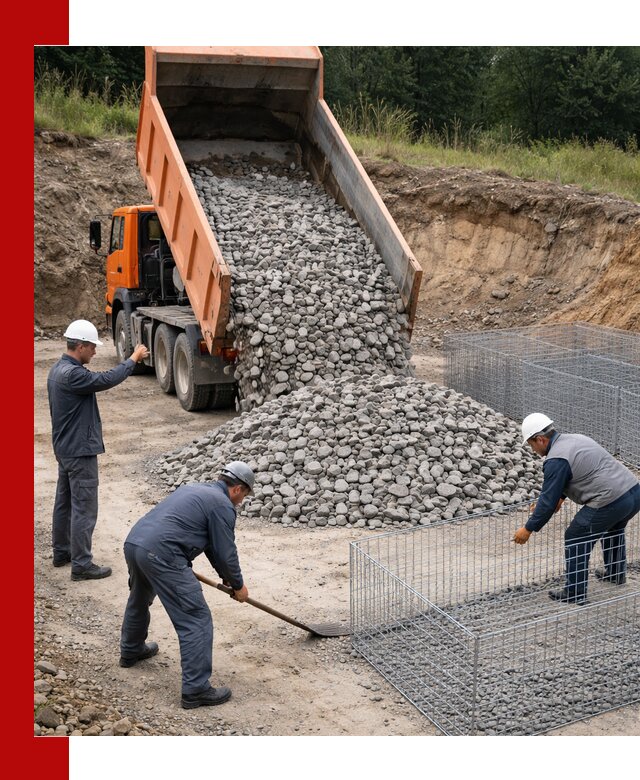 Камень для габионов с доставкой в Переславле-Залесском быстро и надёжно