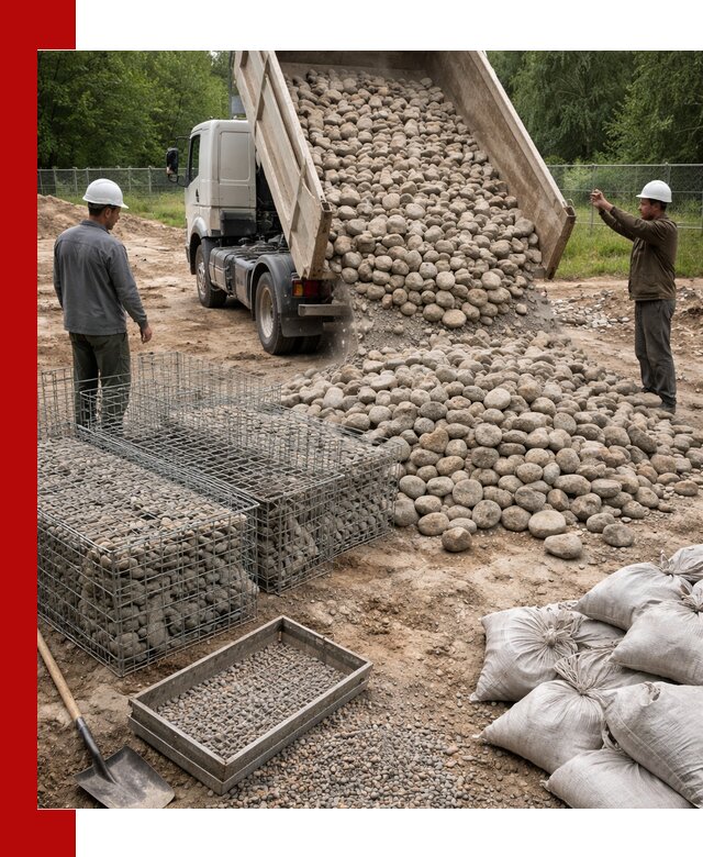 Камень для габионов фракция 70–151 в Переславле-Залесском