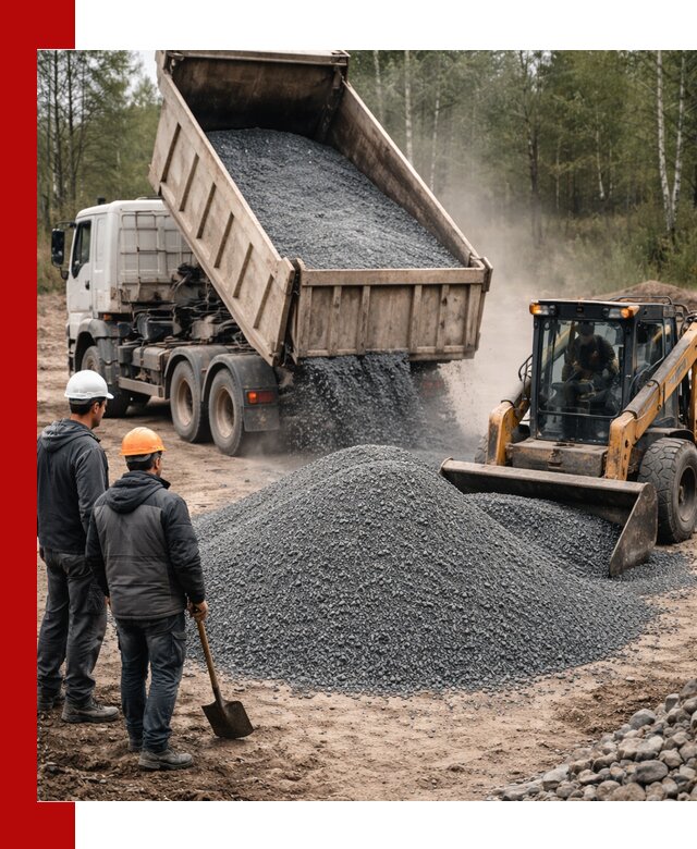 Гранитный отсев 0-5 с доставкой и разгрузкой в Переславле-Залесском