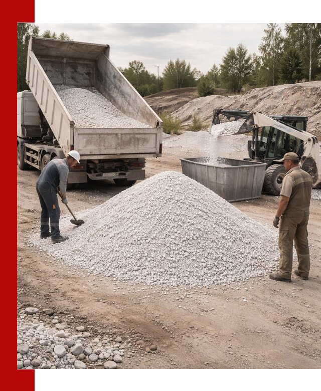 Доставка и продажа белой мраморной крошки в Переславле-Залесском