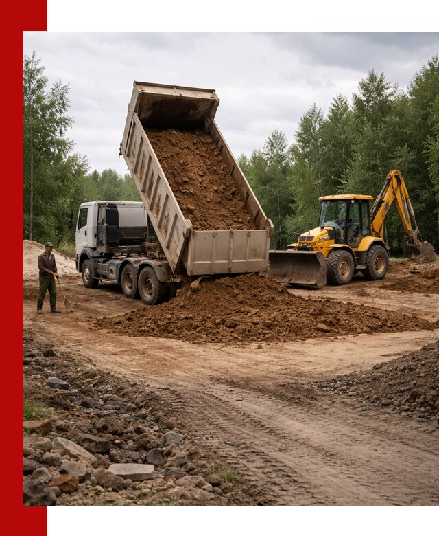 Доставка суглинка самосвалами в Переславле-Залесском подсыпка и планировка