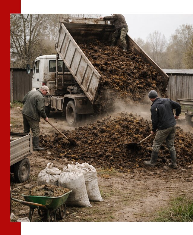 Доставка коровьего навоза самосвалом в Переславле-Залесском