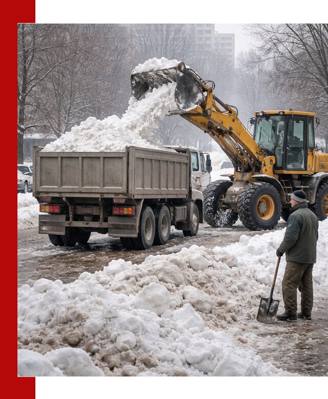Вывоз снега грузовой техникой в Переславле-Залесском оперативно и чисто