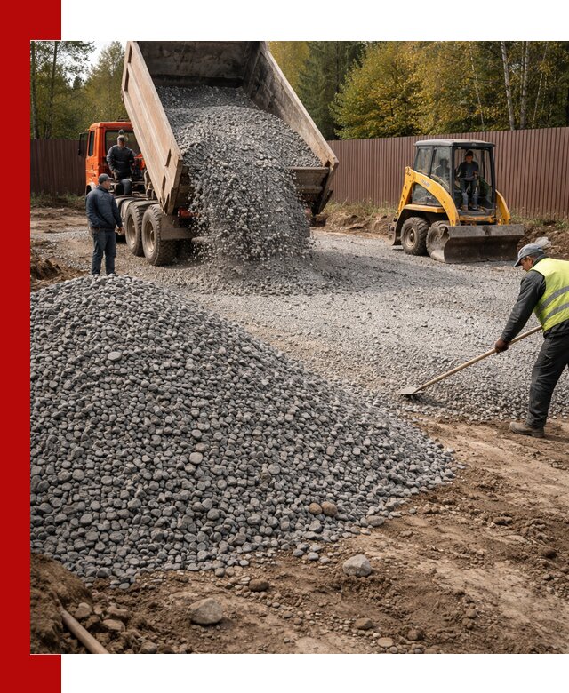 Отсыпка участка щебнем с доставкой и уплотнением в Переславле-Залесском